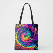 Kleurrijke psychedelische spiraalkunst draagtas (Voorkant)