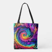 Kleurrijke psychedelische spiraalkunst draagtas (Achterkant)