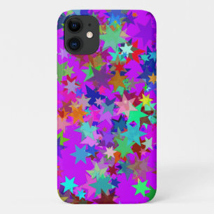 kleurrijke psychedelische sterren telefoonhoesje iPhone 11 hoesje