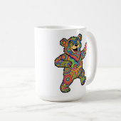 Kleurrijke Psychedelische Teddydbeer Kunst Koffiemok (Voorkant rechts)