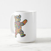Kleurrijke Psychedelische Teddydbeer Kunst Koffiemok (Voorkant links)