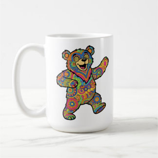 Kleurrijke Psychedelische Teddydbeer Kunst Koffiemok