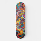 Kleurrijke psychedelische tentakels skateboard (Voorkant)
