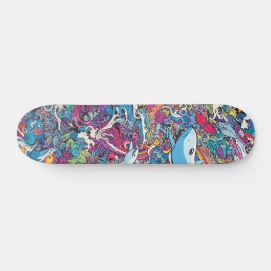 Kleurrijke psychedelische zeeen skateboard (Horizontaal)
