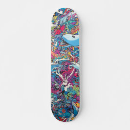 Kleurrijke psychedelische zeeen skateboard