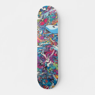 Kleurrijke psychedelische zeeen skateboard