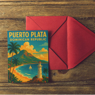 Kleurrijke  Puerto Plata Dominicaanse Republiek Briefkaart