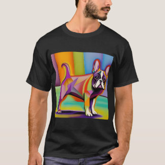 Kleurrijke Pug Kunst Abstracte Pug Kunst Regenboog T-shirt