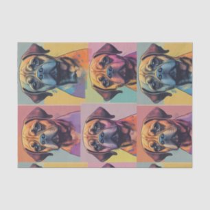 Kleurrijke Puggle Pop Art Decoupage / Tissue papie Tissuepapier