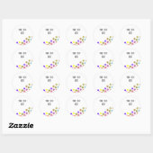 Kleurrijke Puppy Paw Prints met aangepaste tekst Ronde Sticker (Vel)