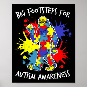 Kleurrijke Puzzel Autisme Bewustzijn Bigfoot Autis Poster