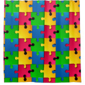 Kleurrijke puzzel - Grappig en creatief Douchegordijn (Voorkant)