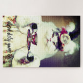 kleurrijke puzzel met kat & kop thee legpuzzel (Horizontaal)