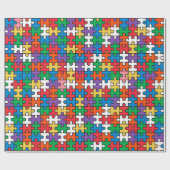 Kleurrijke Puzzel Stuk Wrapping Papier (Vlak)