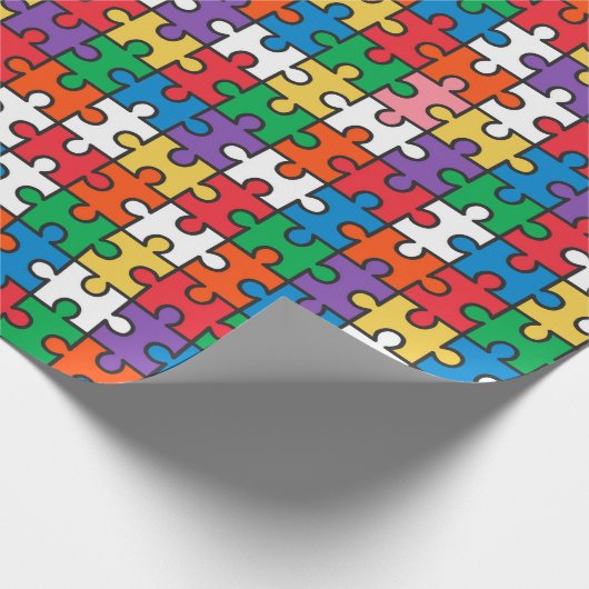 Kleurrijke Puzzel Stuk Wrapping Papier (Hoek)