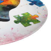 Kleurrijke puzzel vrouw portret snijplank (Hoek)