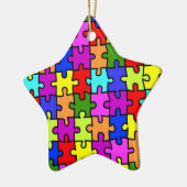 "Kleurrijke puzzels"-versiering Keramisch Ornament (Links)