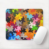 kleurrijke puzzelstukjes muismat (Met muis)