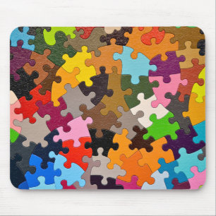 kleurrijke puzzelstukjes muismat