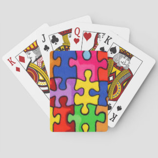 Kleurrijke puzzelstukken pokerkaarten