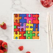 Kleurrijke puzzelstukken servet (Insitu)