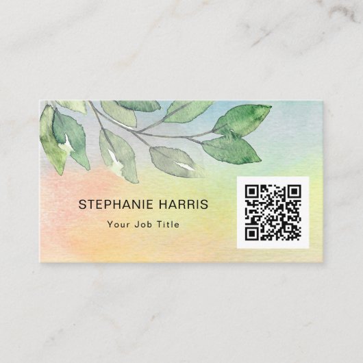 Kleurrijke QR-code Afvalolie Visitekaartje (Voorkant)