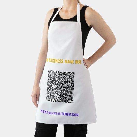 Kleurrijke QR Code Schort met Aangepaste Tekst en (Insitu)