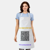Kleurrijke QR Code Schort met Aangepaste Tekst en (Gedragen)