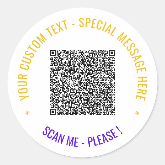 Kleurrijke QR-code sticker sjabloon met aangepaste (Voorkant)