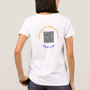 Kleurrijke QR Code T-Shirt Aangepaste Tekst en Kle