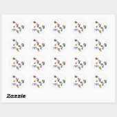 Kleurrijke Quilled Paisleys & Initialen Ronde Sticker (Vel)