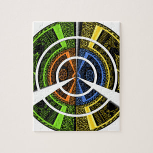 Kleurrijke Radial Art Print Legpuzzel