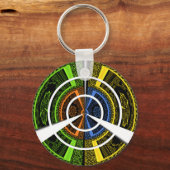 Kleurrijke Radial Art Print Sleutelhanger (Voorkant)