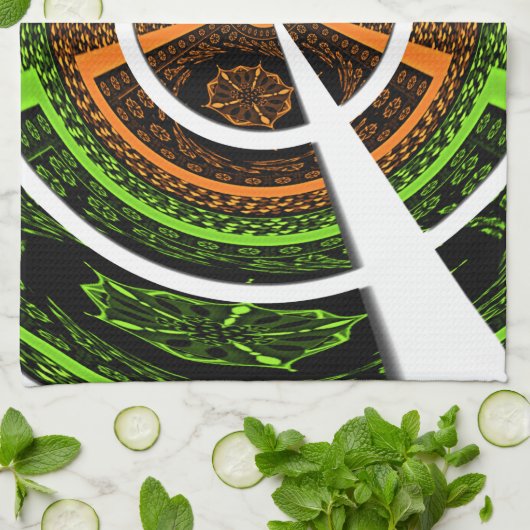 Kleurrijke Radial Art Print Theedoek (Gevouwen)