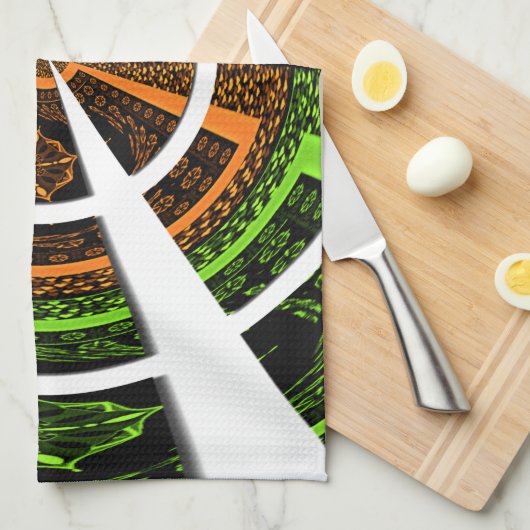 Kleurrijke Radial Art Print Theedoek (Quarter Fold)