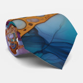 Kleurrijke Rainbow Alcohol Ink Bubbles Design Stropdas (Opgerold)