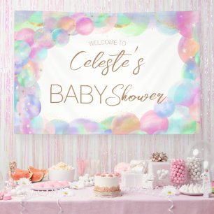 Kleurrijke Rainbow Bubbles Baby shower Welkom Spandoek