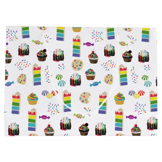 Kleurrijke Rainbow Cake Desserts & Sprinkles Patro Groot Cadeauzakje (Achterkant)