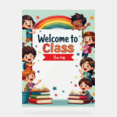 Kleurrijke Rainbow Classroom Wall Art Acryl Bord (Voorkant)