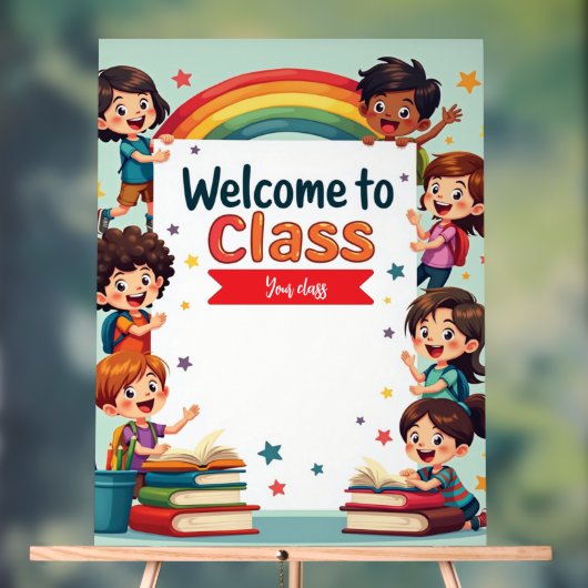 Kleurrijke Rainbow Classroom Wall Art Acryl Bord (Neutraal)