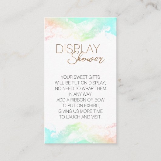 Kleurrijke Rainbow Clouds Baby shower Display Douc Informatiekaartje (Voorkant)