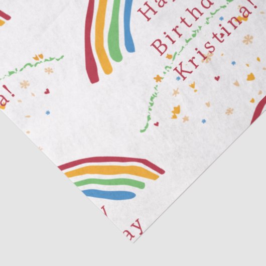 Kleurrijke Rainbow Confetti Custom Tissuepapier (Detail)