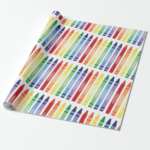 Kleurrijke Rainbow Crayons Patroon Cadeaupapier