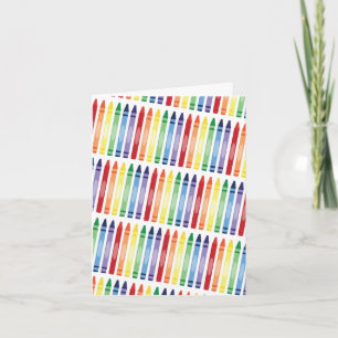Kleurrijke Rainbow Crayons Patroon Kaart