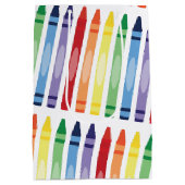 Kleurrijke Rainbow Crayons Patroon Medium Cadeauzakje (Achterkant)