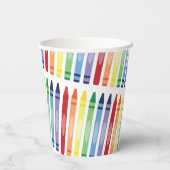 Kleurrijke Rainbow Crayons Patroon Papieren Bekers (Achterkant)