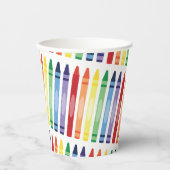 Kleurrijke Rainbow Crayons Patroon Papieren Bekers (Voorkant)