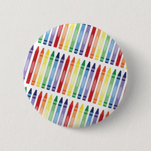 Kleurrijke Rainbow Crayons Patroon Ronde Button 5,7 Cm