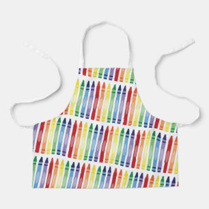 Kleurrijke Rainbow Crayons Patroon Schort
