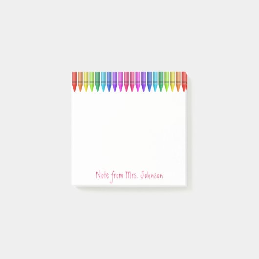 Kleurrijke Rainbow Crayons personaliseren notities Post-it® Notes (Voorkant)